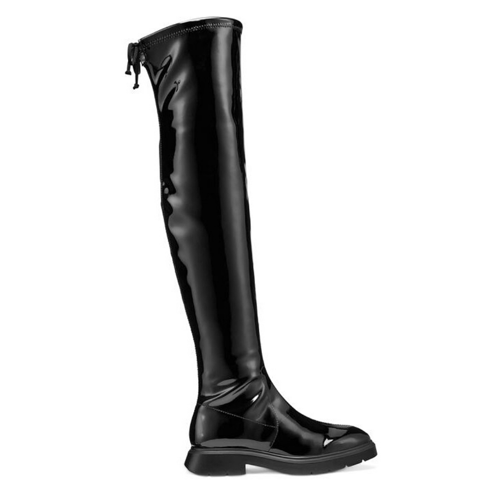STUART WEITZMAN Over the Knee Patent Leather Chunky Platform Boots